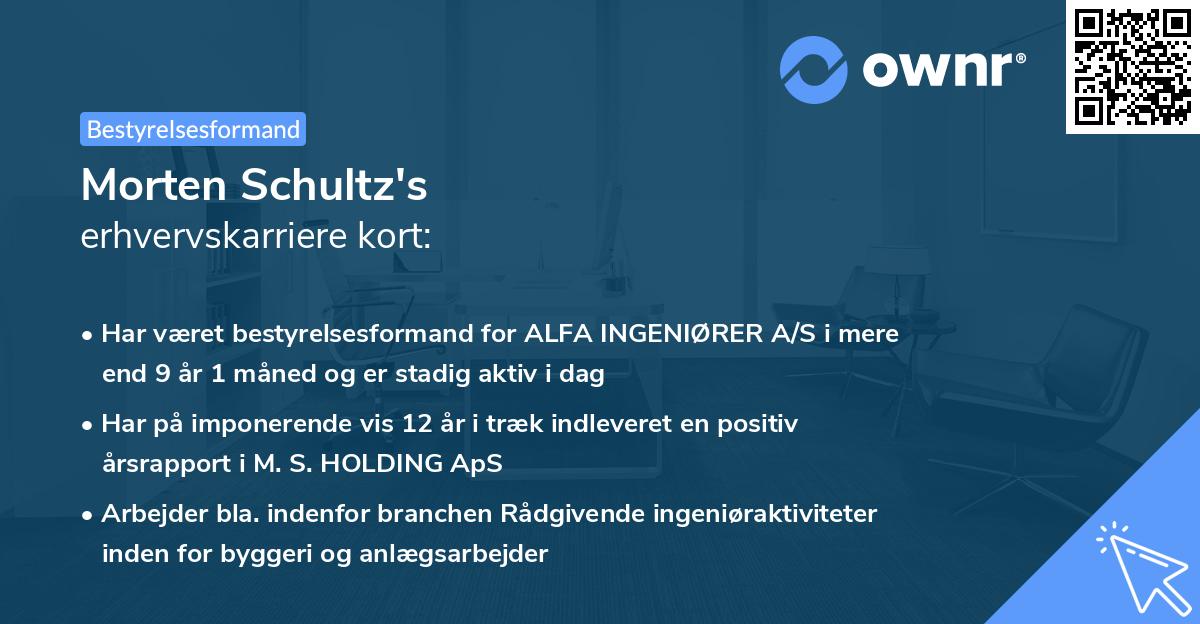 Morten Schultz's erhvervskarriere kort