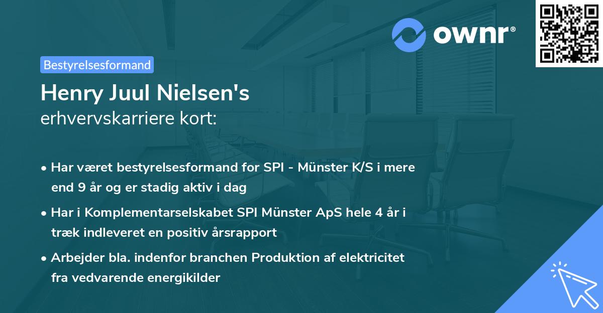 Henry Juul Nielsen's erhvervskarriere kort