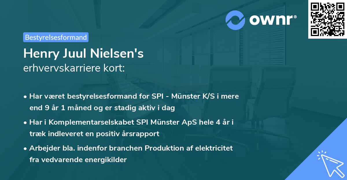 Henry Juul Nielsen's erhvervskarriere kort