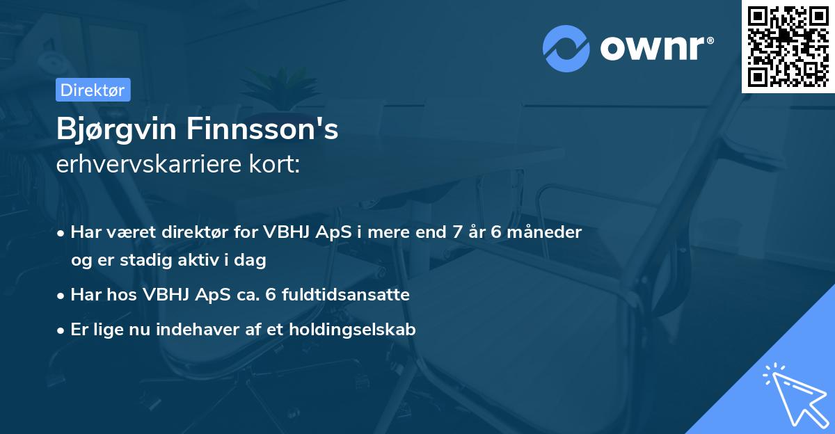 Bjørgvin Finnsson's erhvervskarriere kort