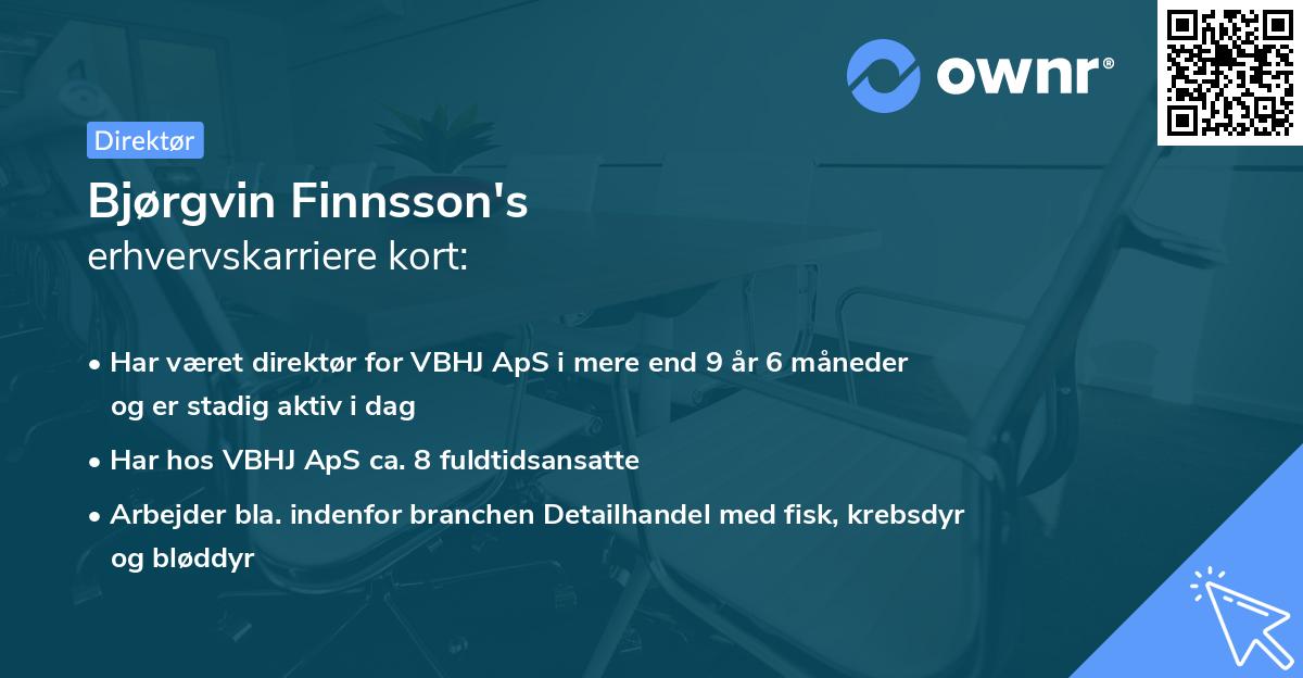 Bjørgvin Finnsson's erhvervskarriere kort