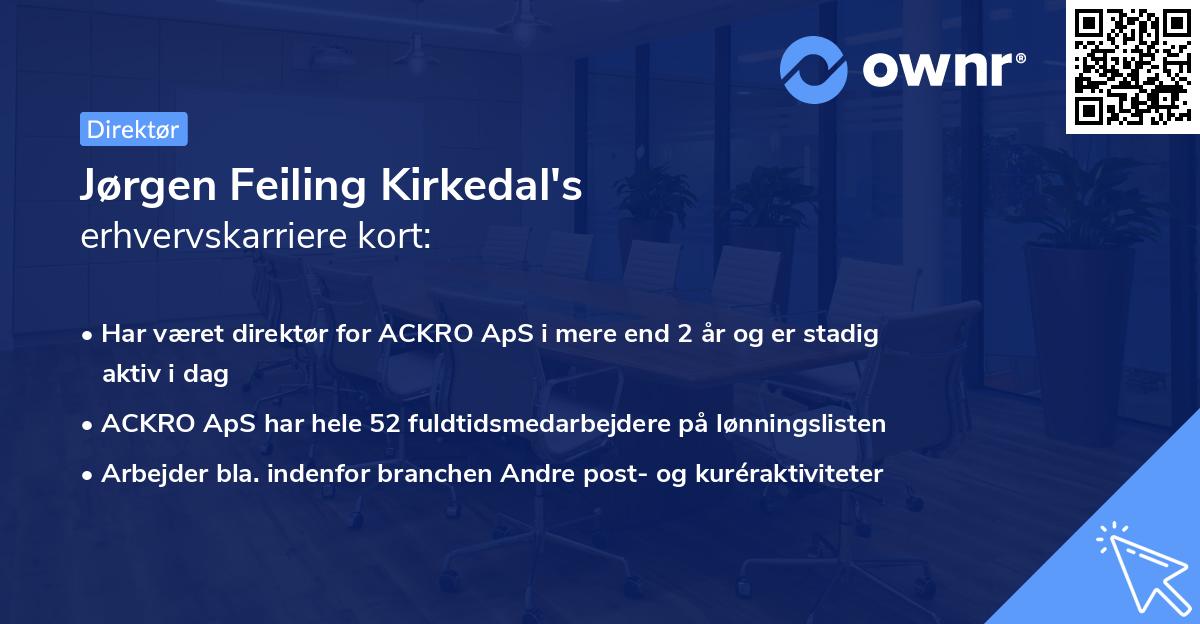 Jørgen Feiling Kirkedal's erhvervskarriere kort