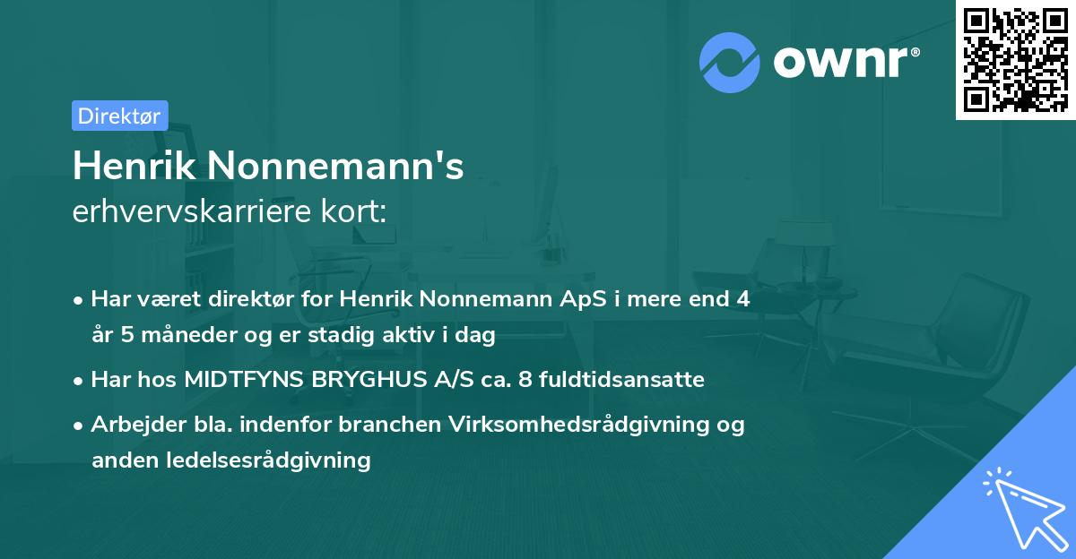 Henrik Nonnemann's erhvervskarriere kort