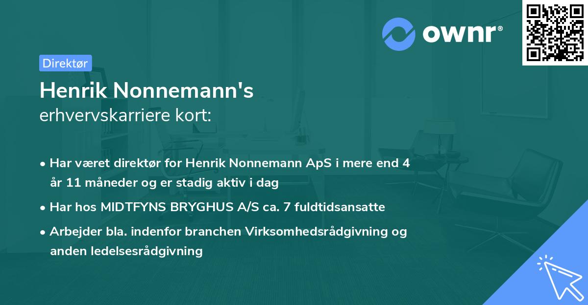 Henrik Nonnemann's erhvervskarriere kort