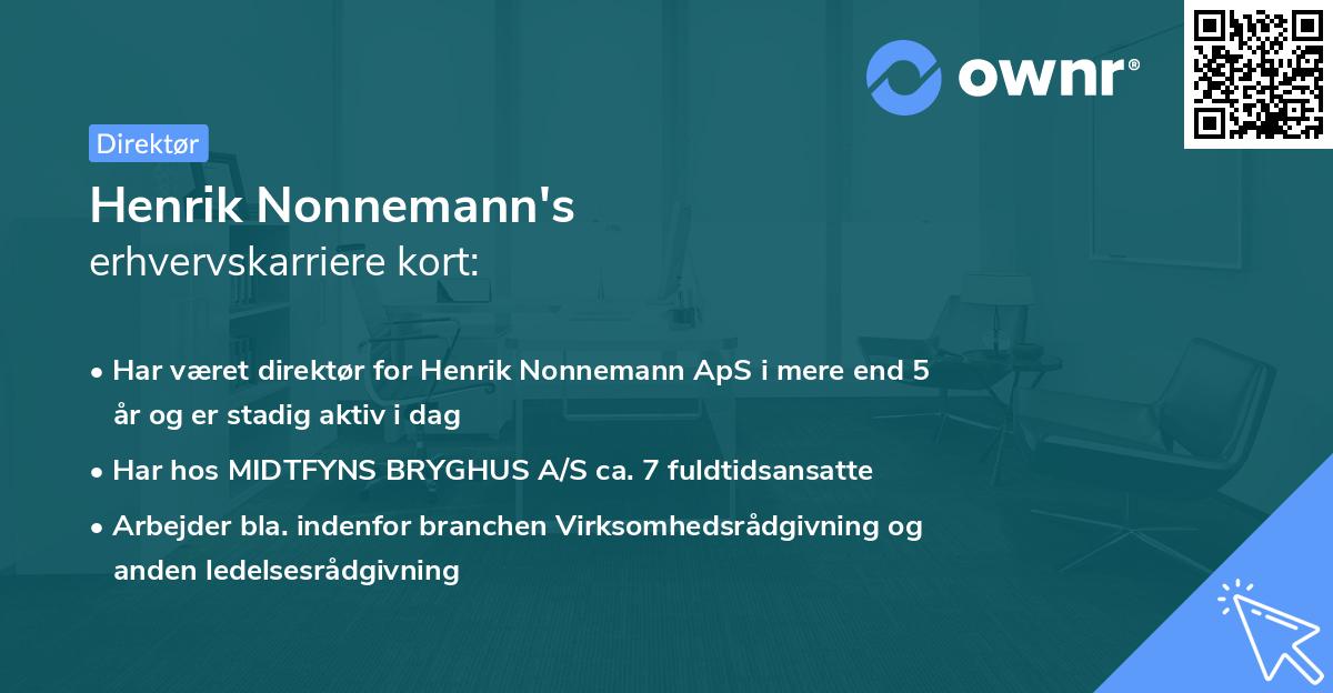 Henrik Nonnemann's erhvervskarriere kort
