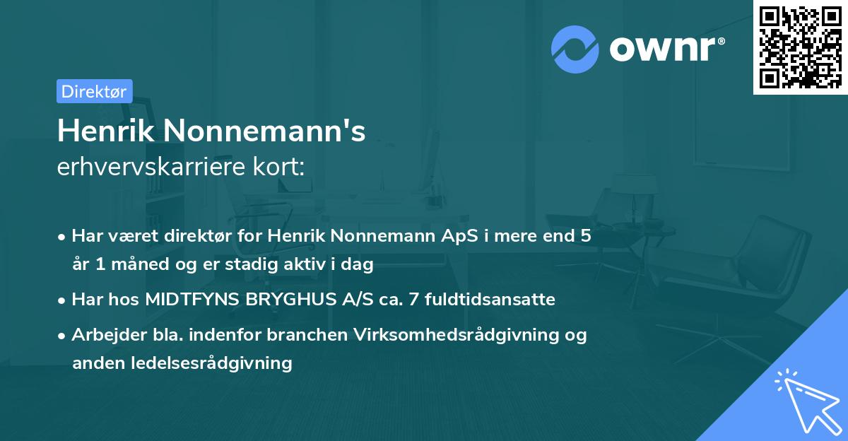 Henrik Nonnemann's erhvervskarriere kort
