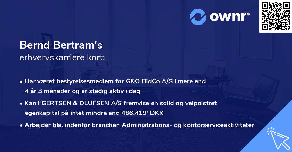 Bernd Bertram's erhvervskarriere kort
