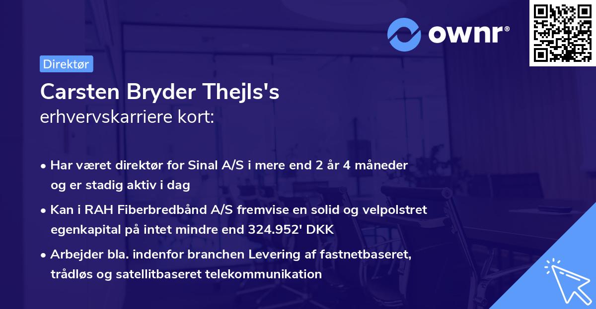 Carsten Bryder Thejls's erhvervskarriere kort