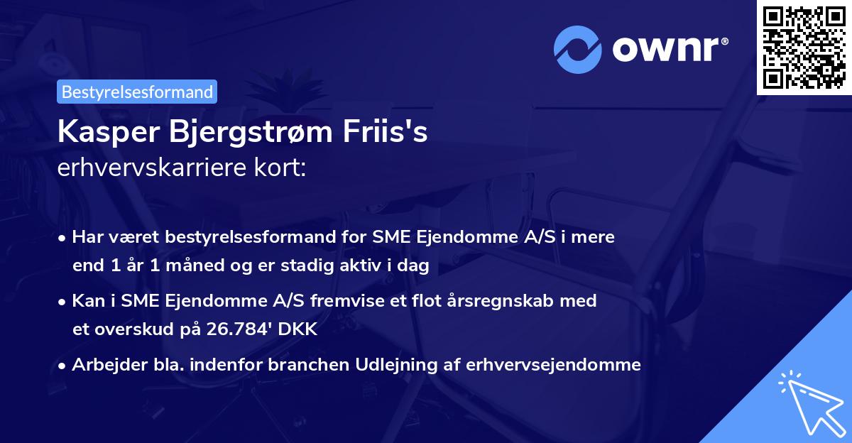 Kasper Bjergstrøm Friis's erhvervskarriere kort