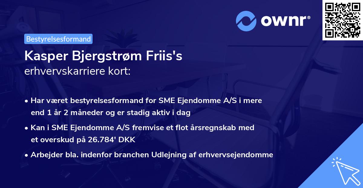 Kasper Bjergstrøm Friis's erhvervskarriere kort
