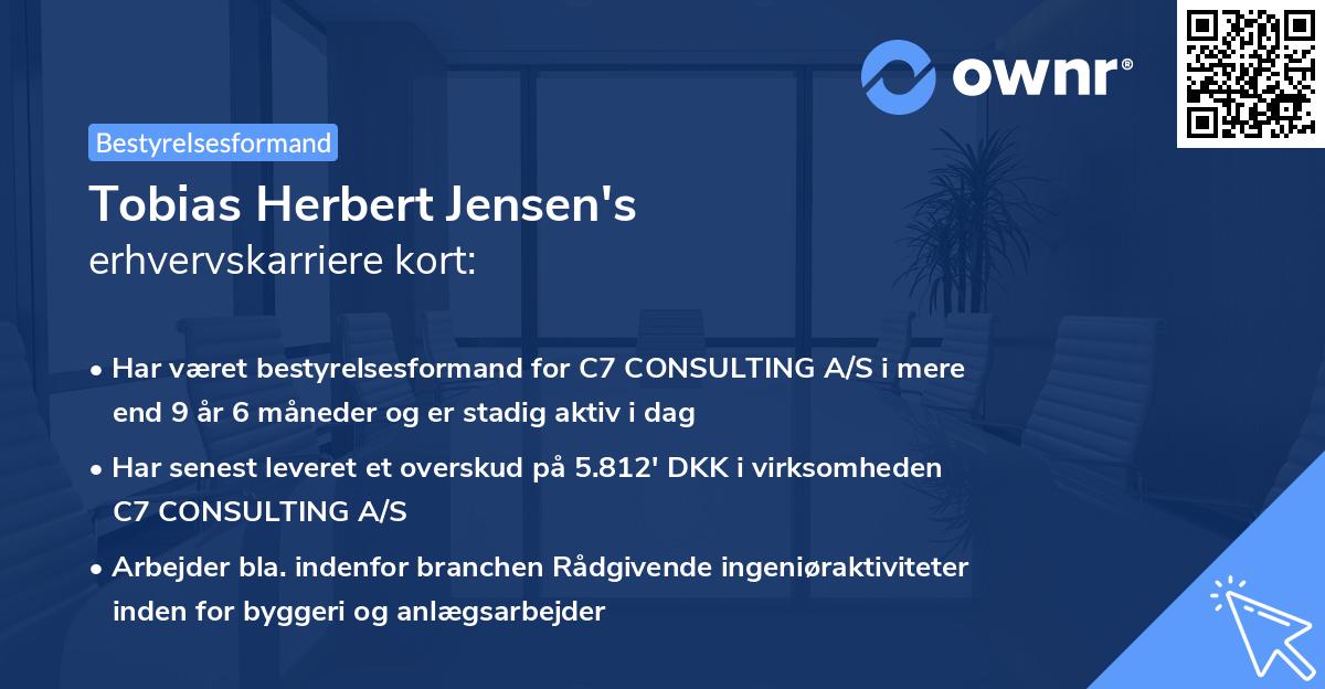Tobias Herbert Jensen's erhvervskarriere kort