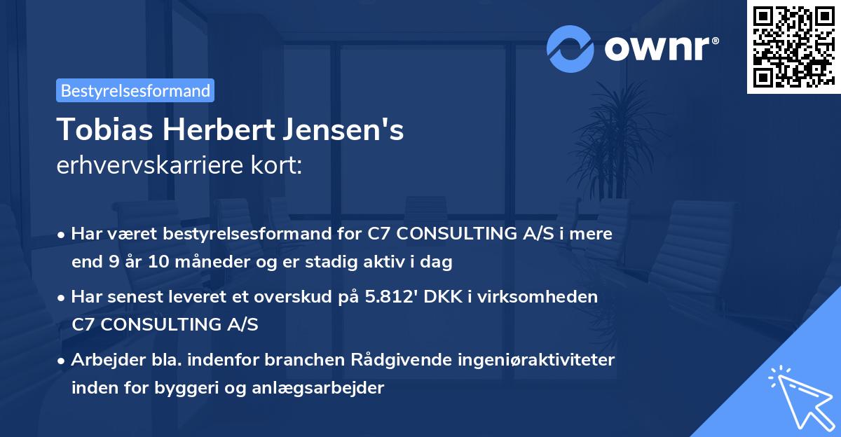 Tobias Herbert Jensen's erhvervskarriere kort
