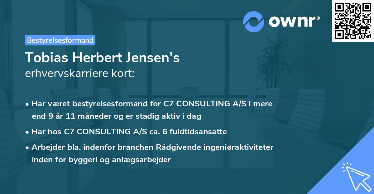 Tobias Herbert Jensen's erhvervskarriere kort