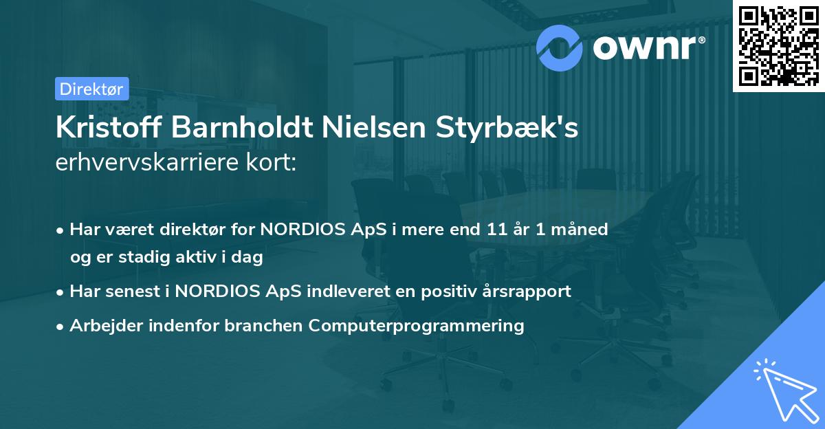 Kristoff Barnholdt Nielsen Styrbæk's erhvervskarriere kort