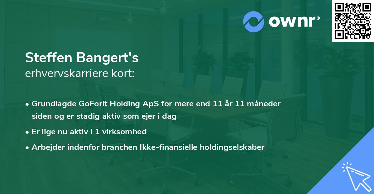 Steffen Bangert's erhvervskarriere kort