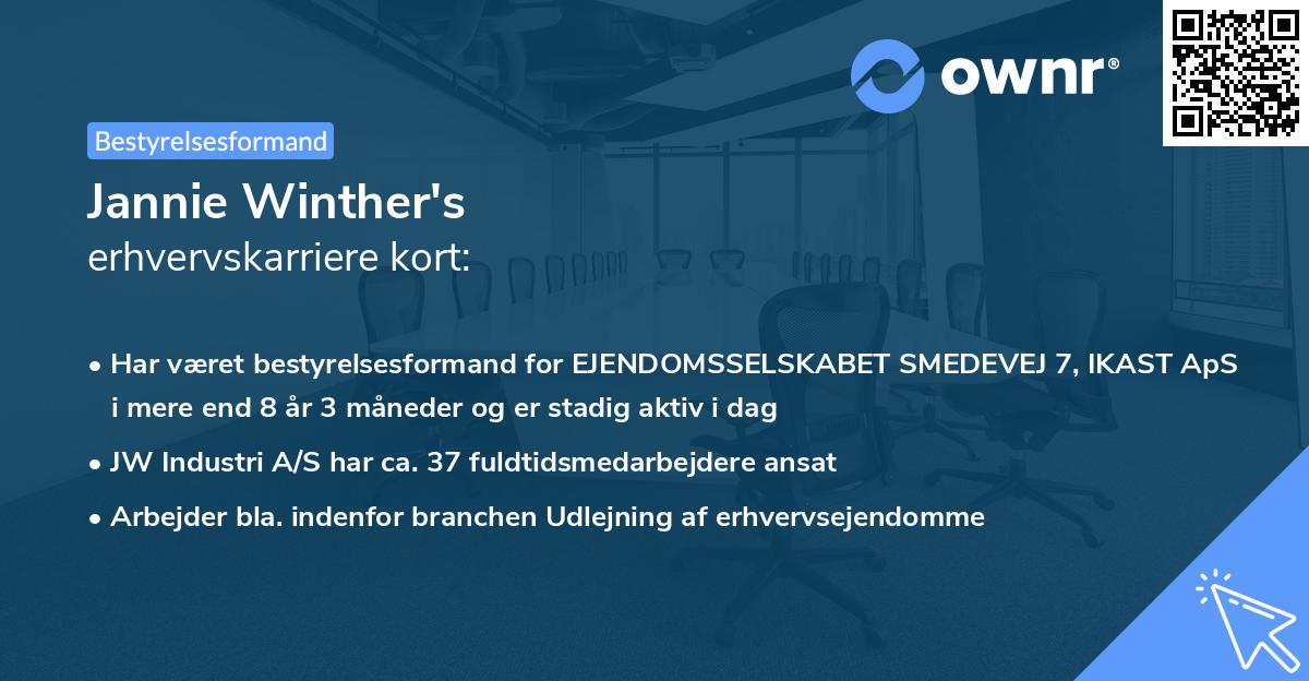 Jannie Winther's erhvervskarriere kort