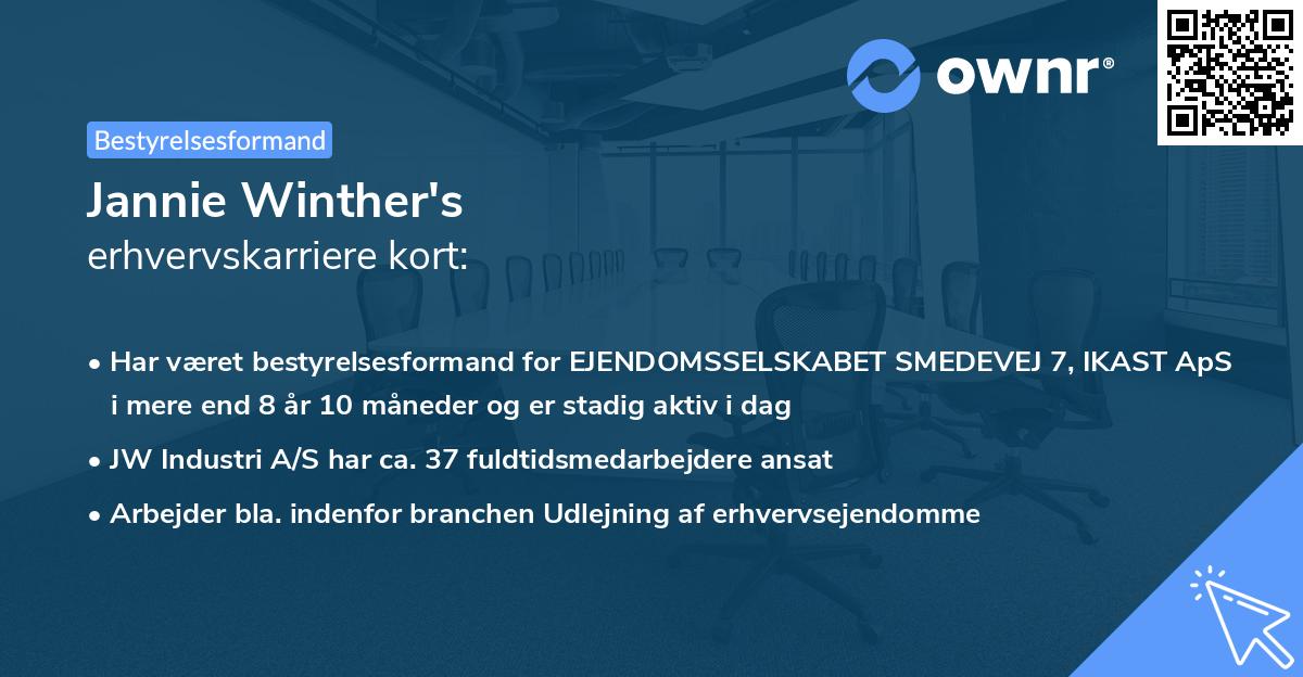 Jannie Winther's erhvervskarriere kort