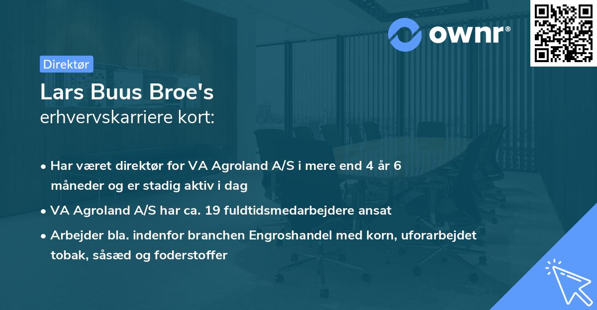 Lars Buus Broe's erhvervskarriere kort