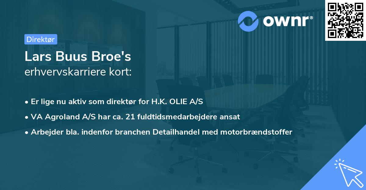 Lars Buus Broe's erhvervskarriere kort