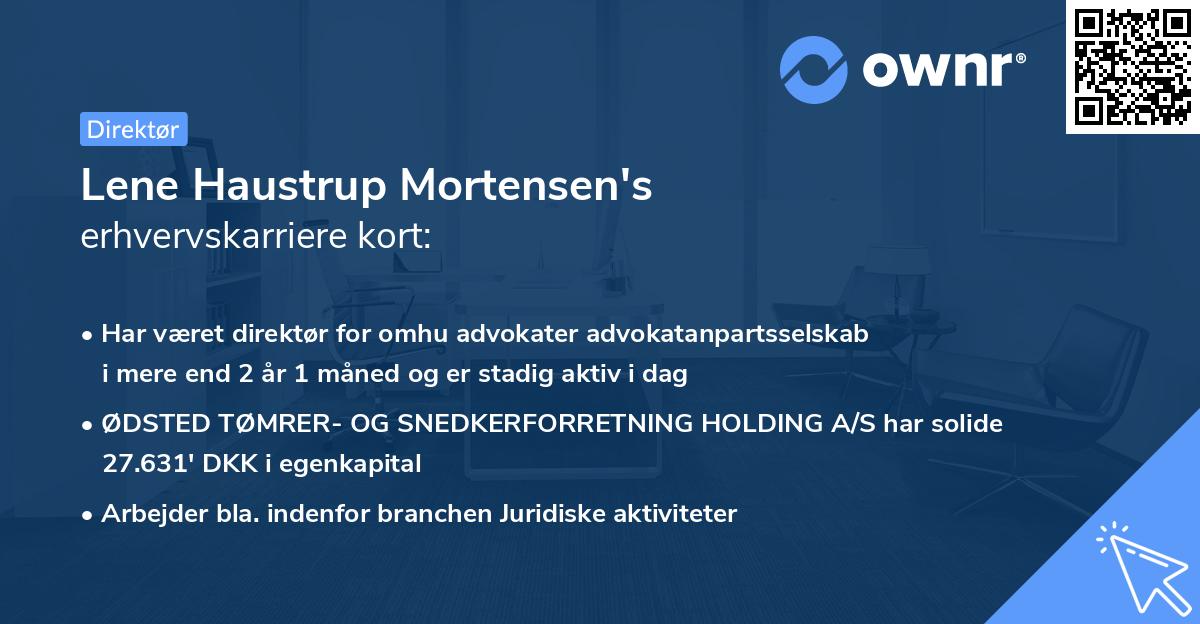 Lene Haustrup Mortensen's erhvervskarriere kort