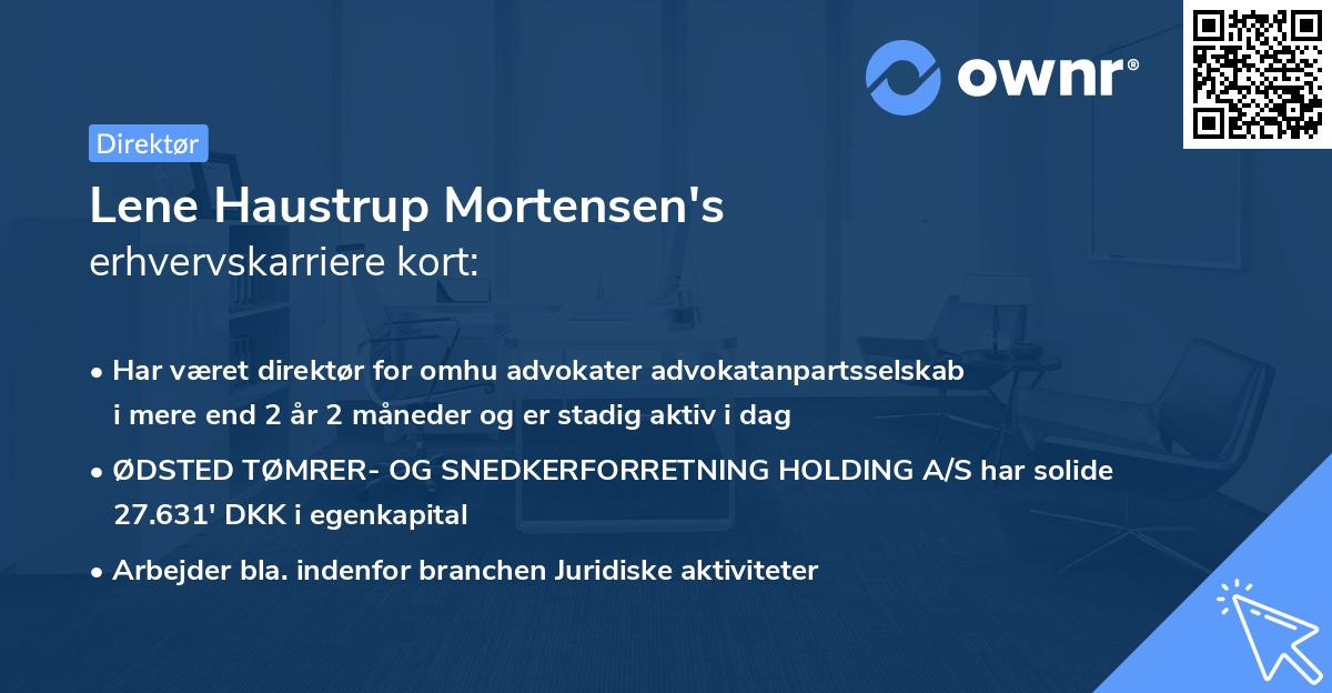 Lene Haustrup Mortensen's erhvervskarriere kort