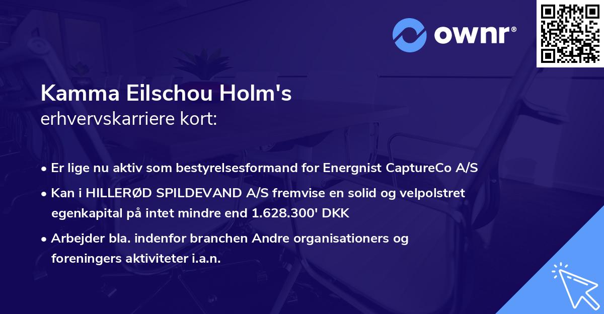Kamma Eilschou Holm's erhvervskarriere kort