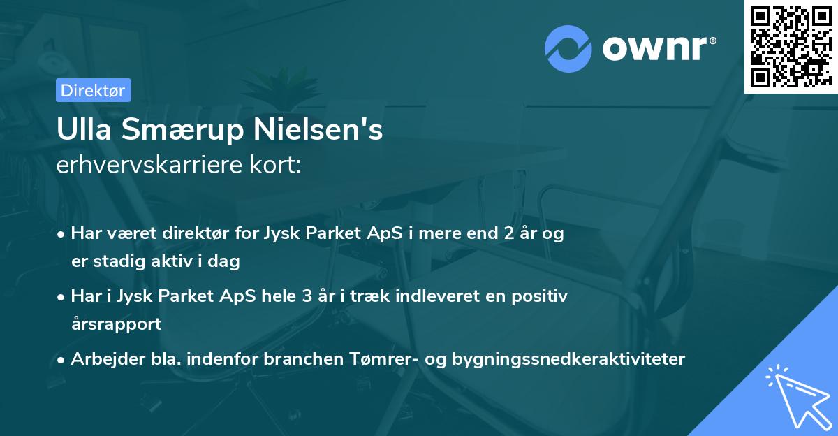 Ulla Smærup Nielsen's erhvervskarriere kort