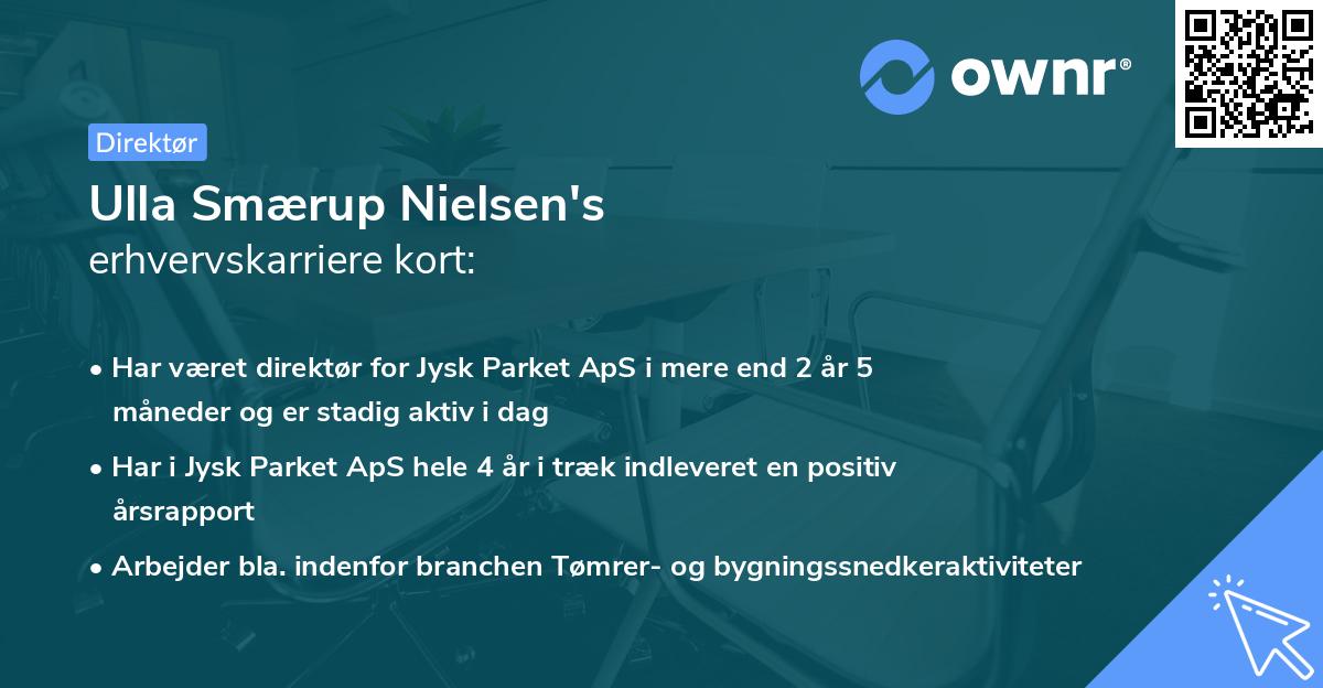 Ulla Smærup Nielsen's erhvervskarriere kort