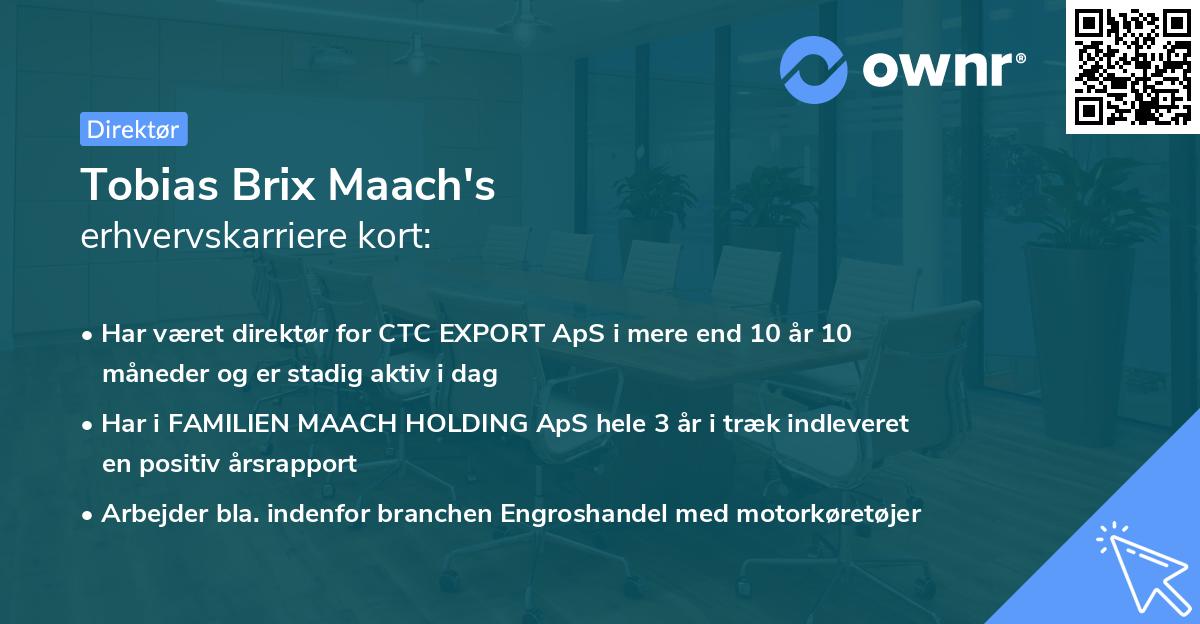 Tobias Brix Maach's erhvervskarriere kort