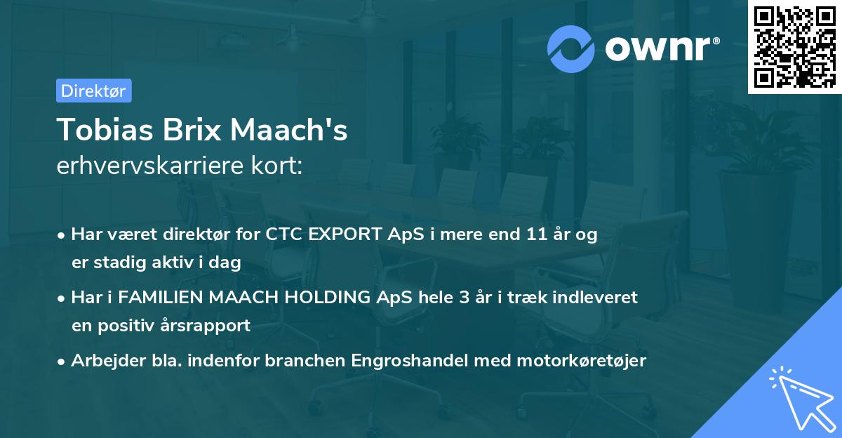 Tobias Brix Maach's erhvervskarriere kort