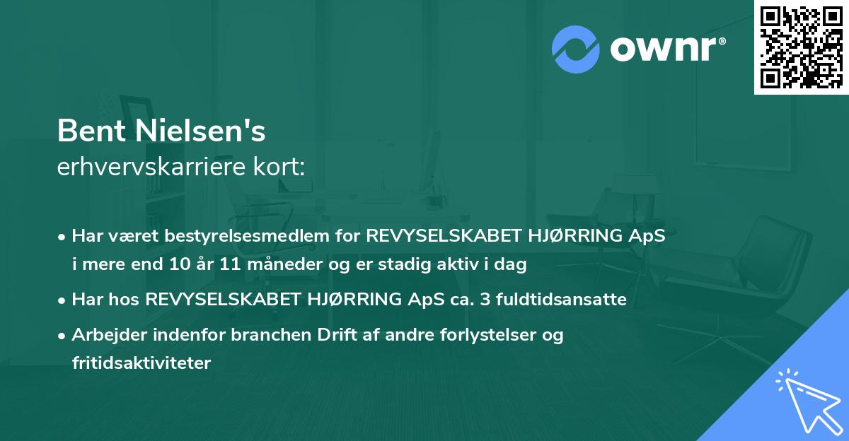 Bent Nielsen's erhvervskarriere kort