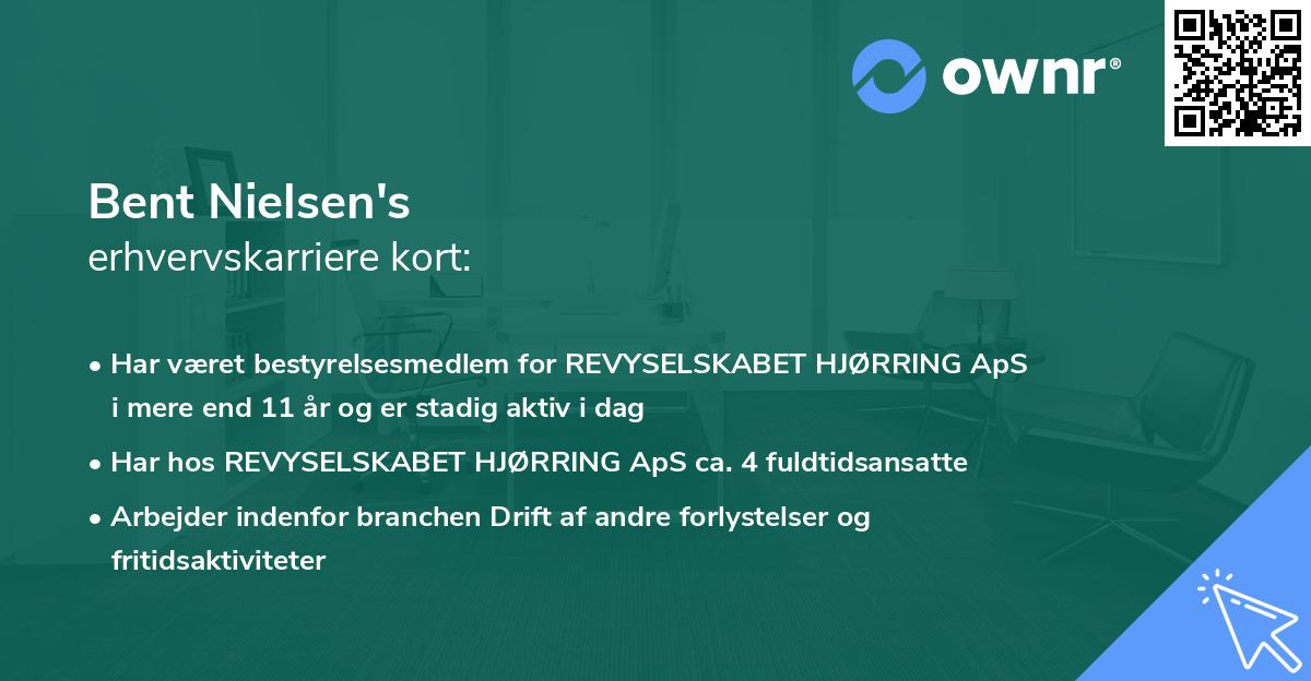 Bent Nielsen's erhvervskarriere kort