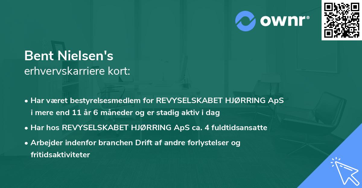 Bent Nielsen's erhvervskarriere kort