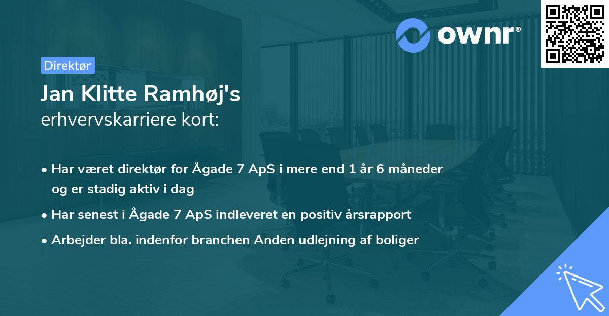 Jan Klitte Ramhøj's erhvervskarriere kort