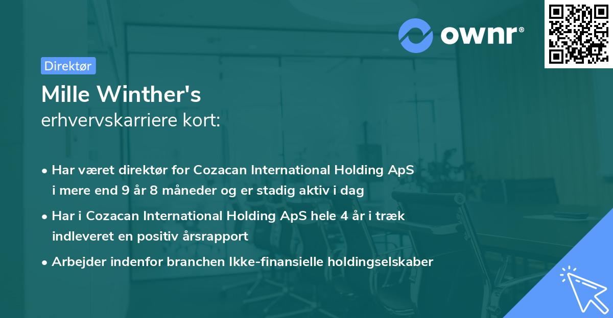 Mille Winther's erhvervskarriere kort