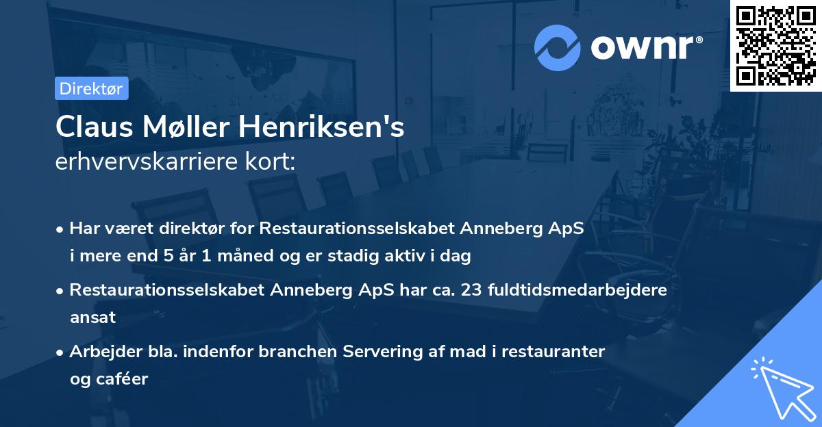 Claus Møller Henriksen's erhvervskarriere kort