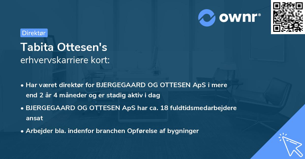 Tabita Ottesen's erhvervskarriere kort