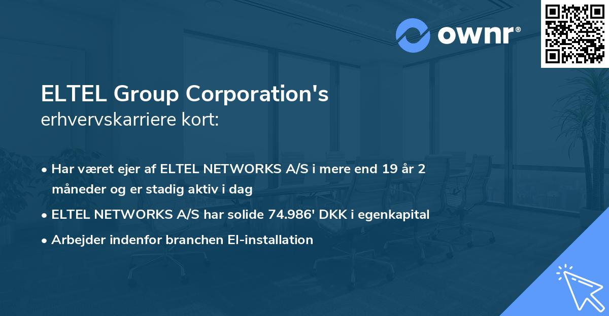 ELTEL Group Corporation's erhvervskarriere kort