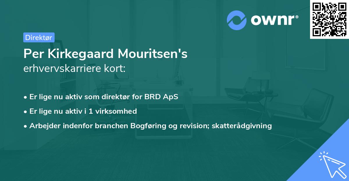 Per Kirkegaard Mouritsen's erhvervskarriere kort