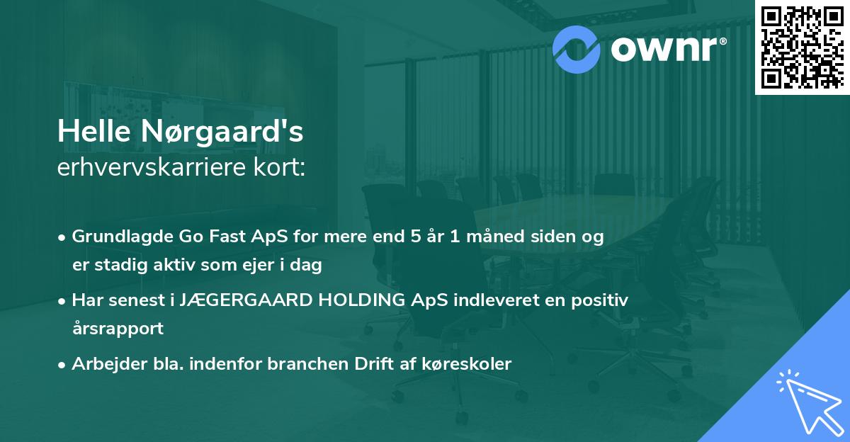 Helle Nørgaard's erhvervskarriere kort