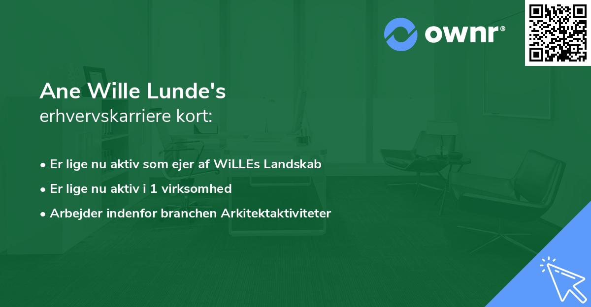 Ane Wille Lunde's erhvervskarriere kort