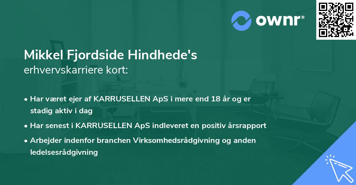 Mikkel Fjordside Hindhede's erhvervskarriere kort