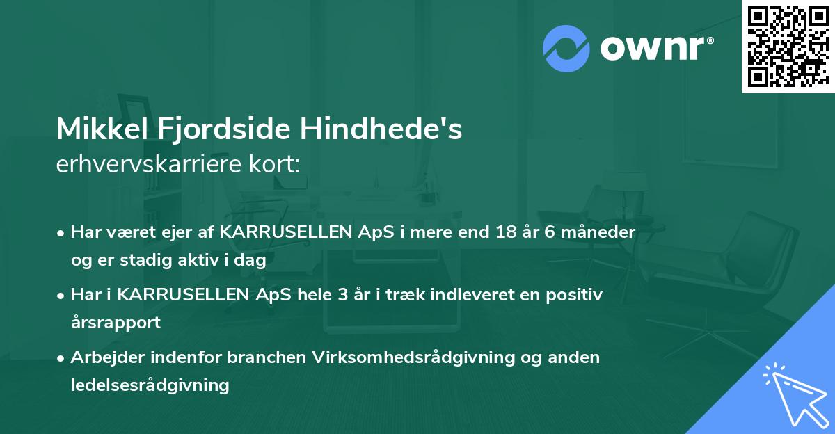 Mikkel Fjordside Hindhede's erhvervskarriere kort