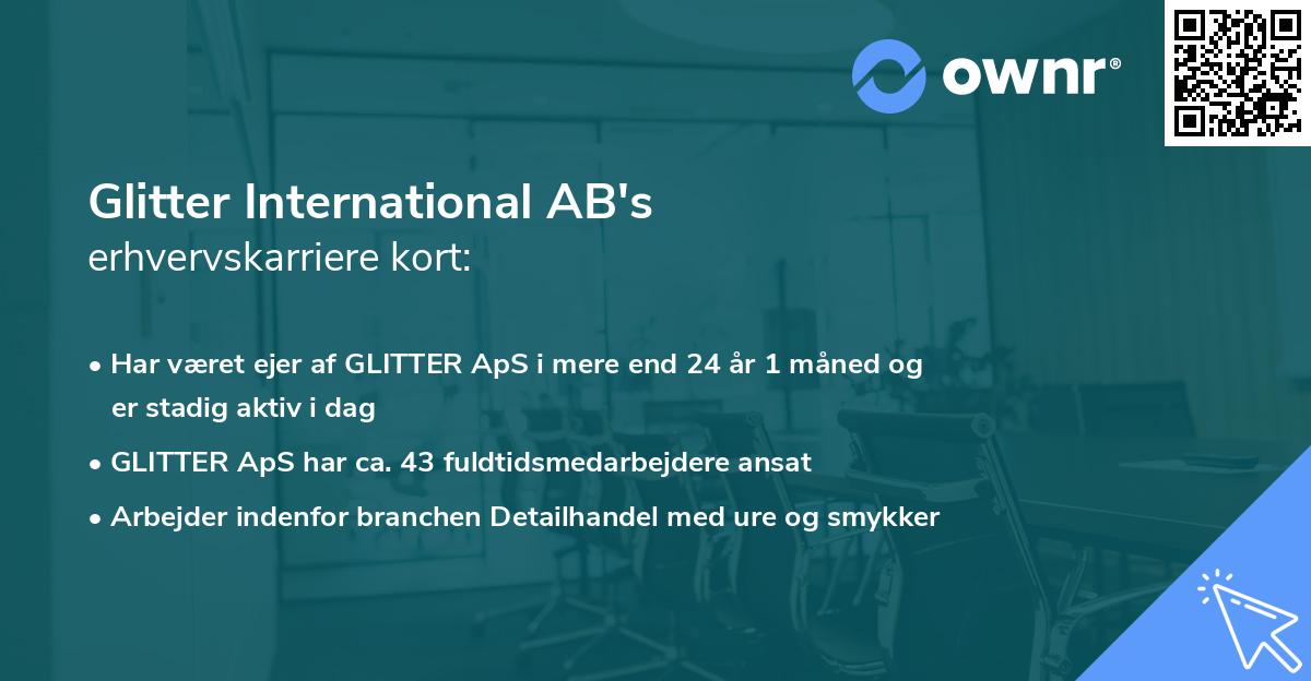 Glitter International AB's erhvervskarriere kort