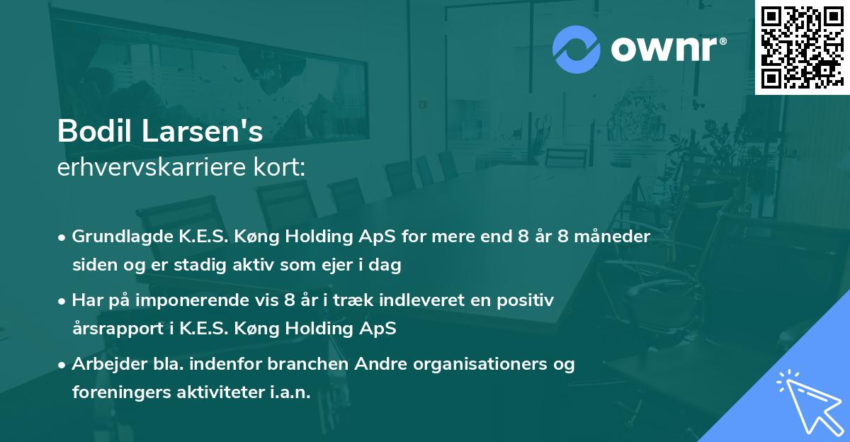 Bodil Larsen's erhvervskarriere kort