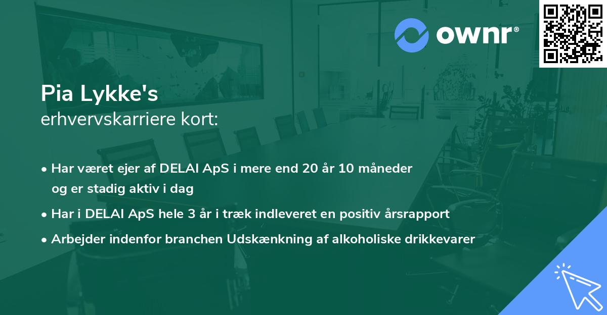 Pia Lykke's erhvervskarriere kort