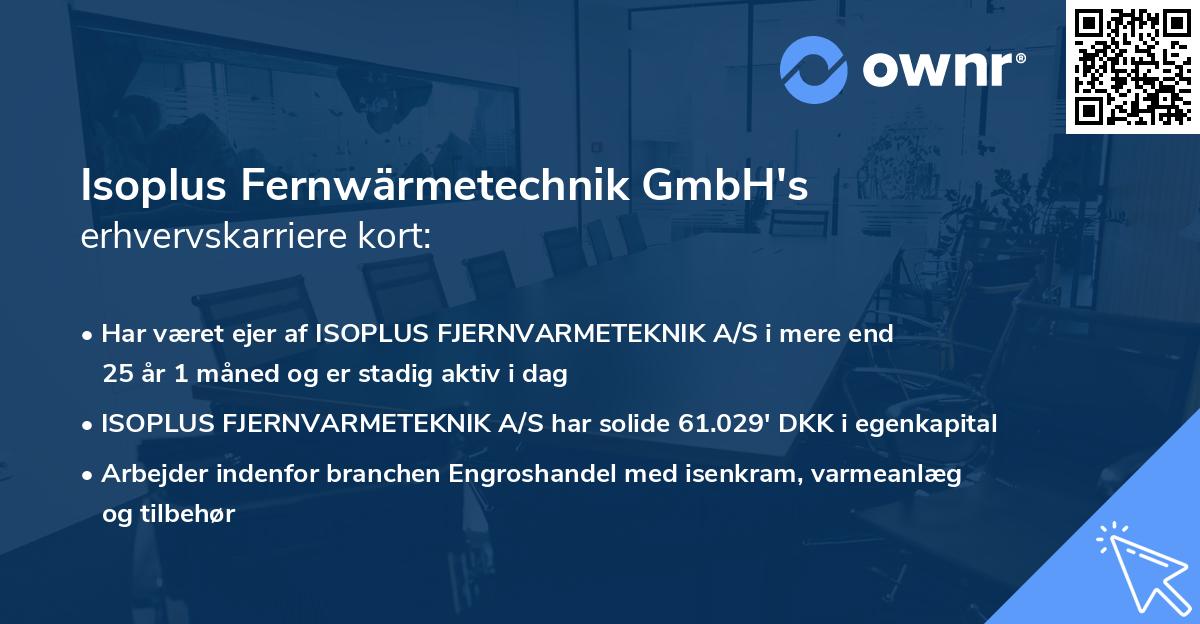 Isoplus Fernwärmetechnik GmbH's erhvervskarriere kort