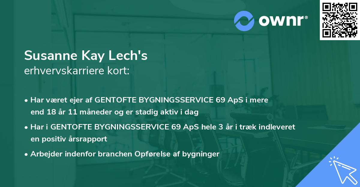 Susanne Kay Lech's erhvervskarriere kort