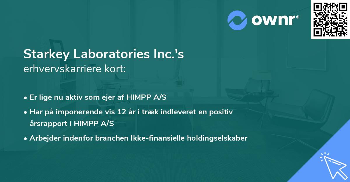Starkey Laboratories Inc.'s erhvervskarriere kort