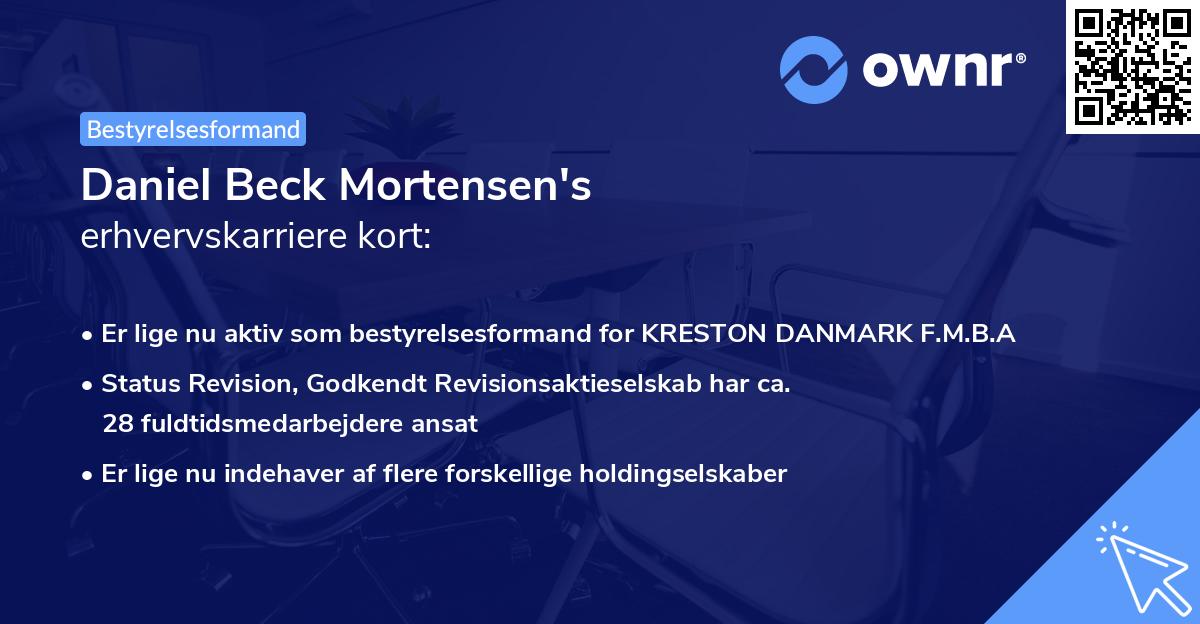 Daniel Beck Mortensen's erhvervskarriere kort